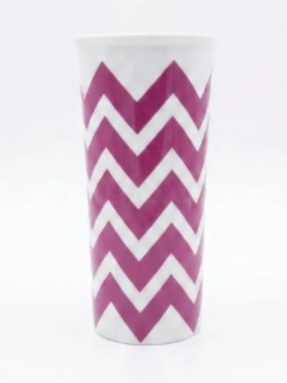 Ello Mauve Chevron Pattern 12 oz. Ceramic Travel Tumbler New